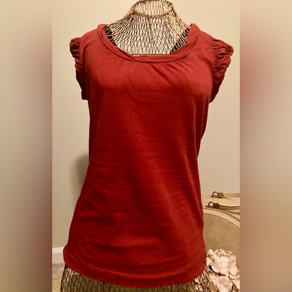 Banana Republic Short Sleeve Top -Burnt Orange - Picture 2 of 5